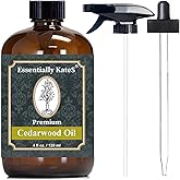Essentially KateS Cedarwood Oil 4 fl oz – 100% Pure & Natural – Aromatherapy, Diffuser, Hair & Beard Care, Skin Support, Calming Woodsy Scent – Therapeutic Grade Cedar Oil
