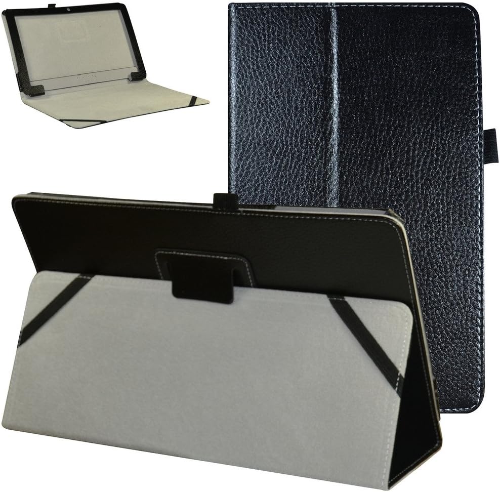 MAMA MOUTH TrekStor SurfTab twin 11.6 Case, PU Leather Folio 2-folding Stand Cover with Stylus Holder for 11.6" TrekStor SurfTab twin 11.6 Windows 10 Tablet PC,Black