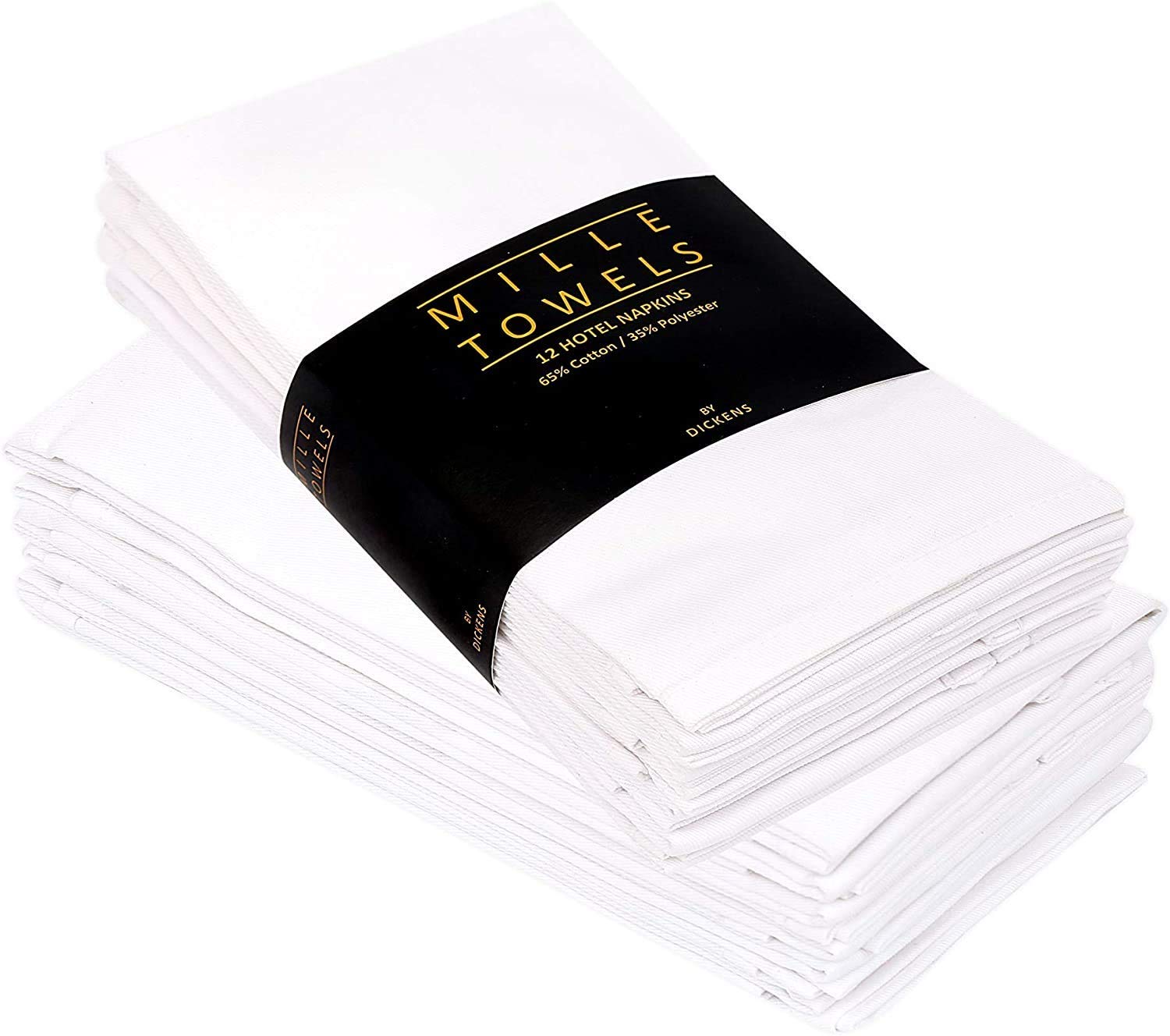Kitchen Cloth Napkins (18 inches x 18 inches) 12 Pack Luxuriously Soft & Hotel Quality Cotton Napkins Perfect for Events, Hotel & Home Use (White) by JRI®