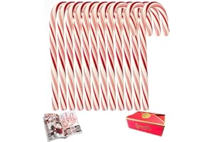 GENERIC Candy Cane Peppermint Flavored | Red & White Stripes Individually Wrapped |BULK | Bonus Creative Idea Booklet |MAJUU CONNECT Candy Box Included specially for you (10 Boxes (12ct) 120 Total)