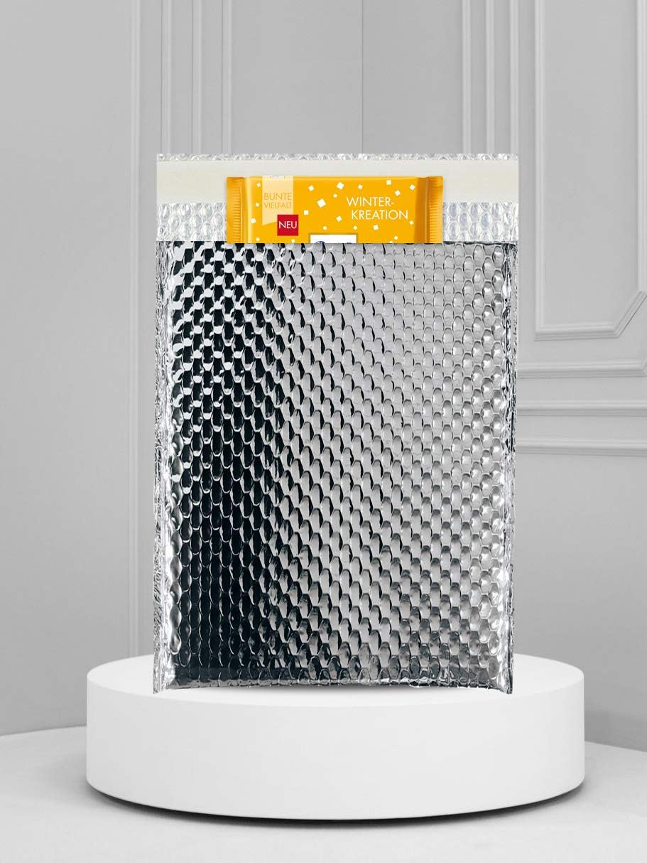 Thermal Insulated Bubble Mailers 8x11 Food Grade Padded envelopes 8 x 11. Pack of 25 Silver Cushion envelopes. Peel and Seal. Metallic foil. Mailing, Shipping, Packing, Packaging. : Office Products