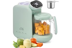 Chefhandy Baby Food Maker with Stainless Steel Steam Basket, 5-in-1 Baby Food Processor, Steamer & Blender, Auto Cooking, Pur