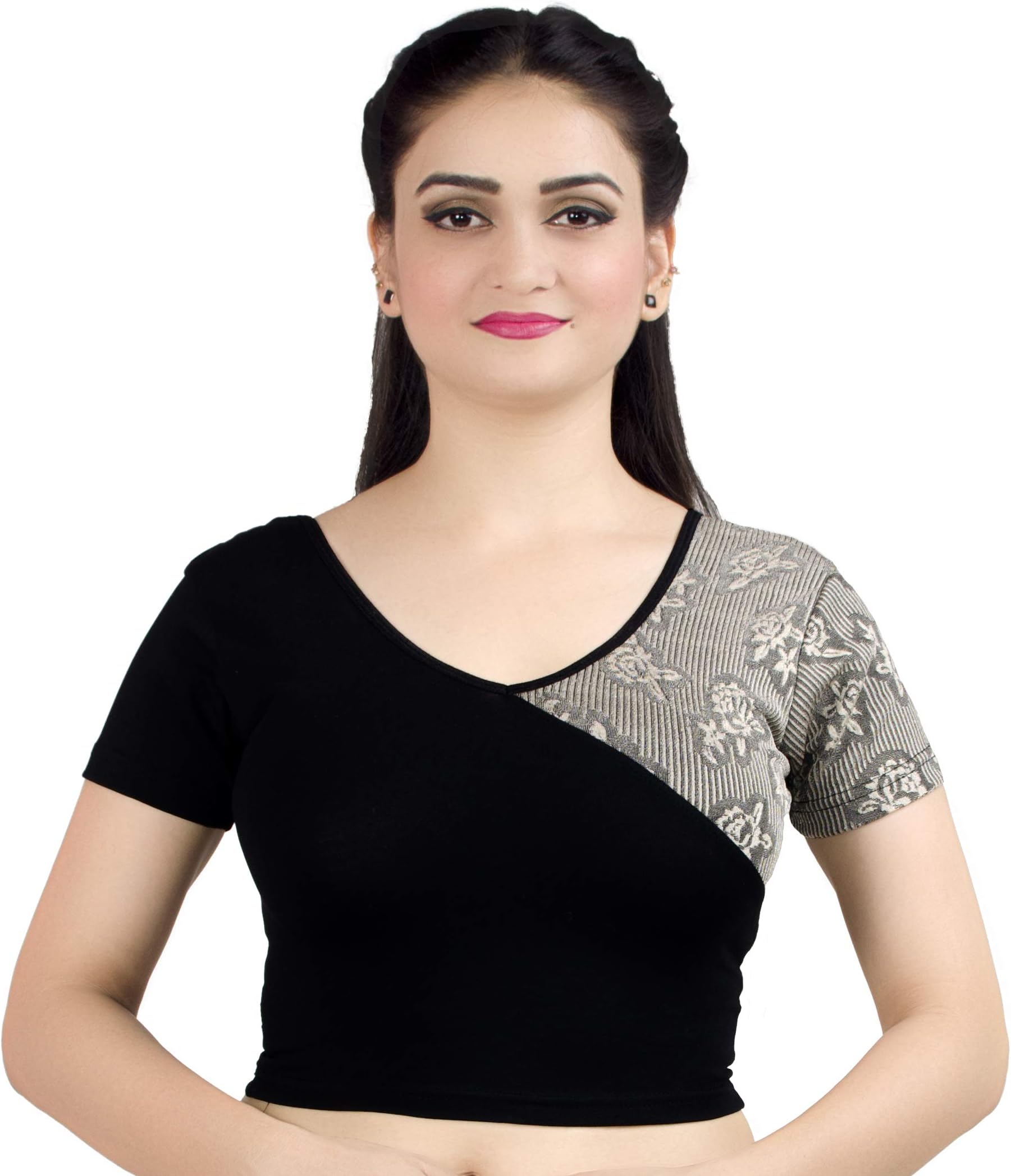 Women's Stretchable Readymade Indian Ethnic Saree Blouse Crop Top Choli (B102)