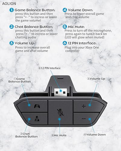 Stereo Headset Adapter for Xbox One/One S/X/Elite 1/Elite 2/Series