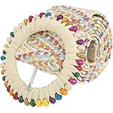 Elerevyo Women Colorful Boho Belts, Sweet Cute Straw Rattan Woven Stretch Round Buckle Elastic Wide Waistband for Dress