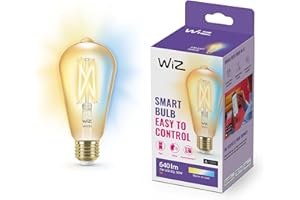 Wiz Wi-Fi 50W Yellow/White Amber Glass Smart Filament Bulb ST64 E27
