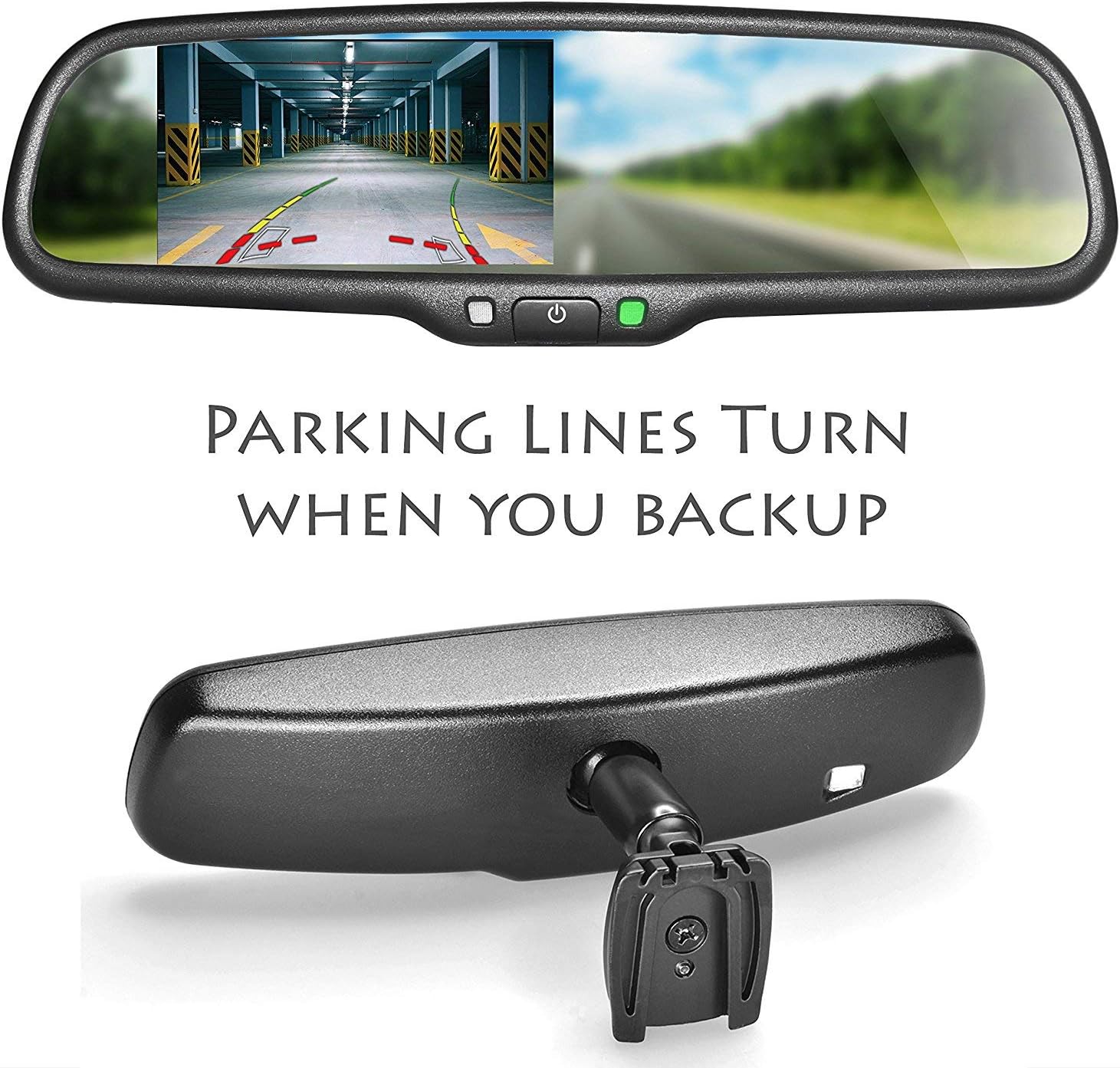 Master TailgatersOEM Rear View Mirror with 4.3" Auto Adjusting Ultra Bright LCD with Dynamic Parking Lines - Universal Fit