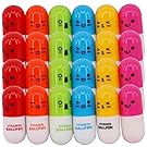 SunAngel 24PCS Smiling Face Pill Shape Ballpoint Pen Cute Cartoon Favor Retractable Ball Pen