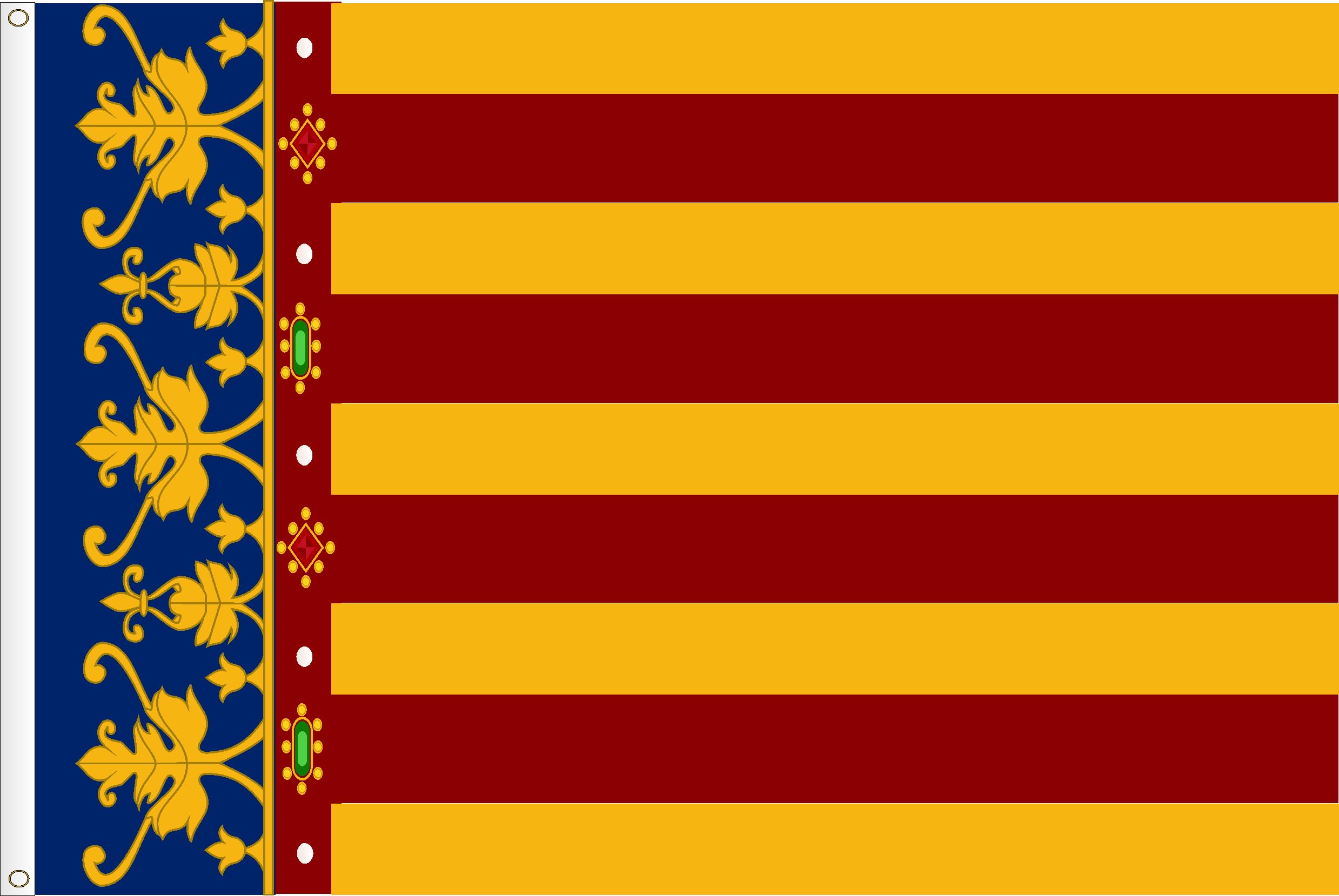 FLAG OF VALENCIA (SENYERA BLAVA). SATIN POLYESTER 120D. SIZE L. 150X90 CM
