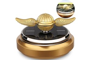 Solar Energy Car Golden Fidget Spinner Toy, Car Air Freshener Powered by Sunshine Spinning Top Orb Ball Anxiety Toy for Stres