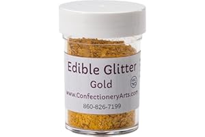 SWEET EVA’S EDIBLE GLITTER GOLD: Shimmer/Sparkle/Flakes for Cakes and Cupcakes Decorating/Sprinkles/Shapes/Kosher/Topper and Accent for Desserts