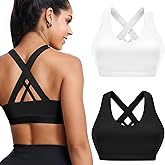 Buauty 2 Packs Sports Bras for Women, High Impact Yoga Workout Bra, High Support Criss-Cross Back Bras for Large Bust