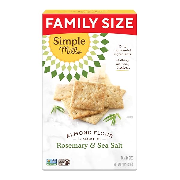SIMPLE MILLS ALMOND FLOUR CRACKERS, FAMILY SIZE, ROSEMARY...