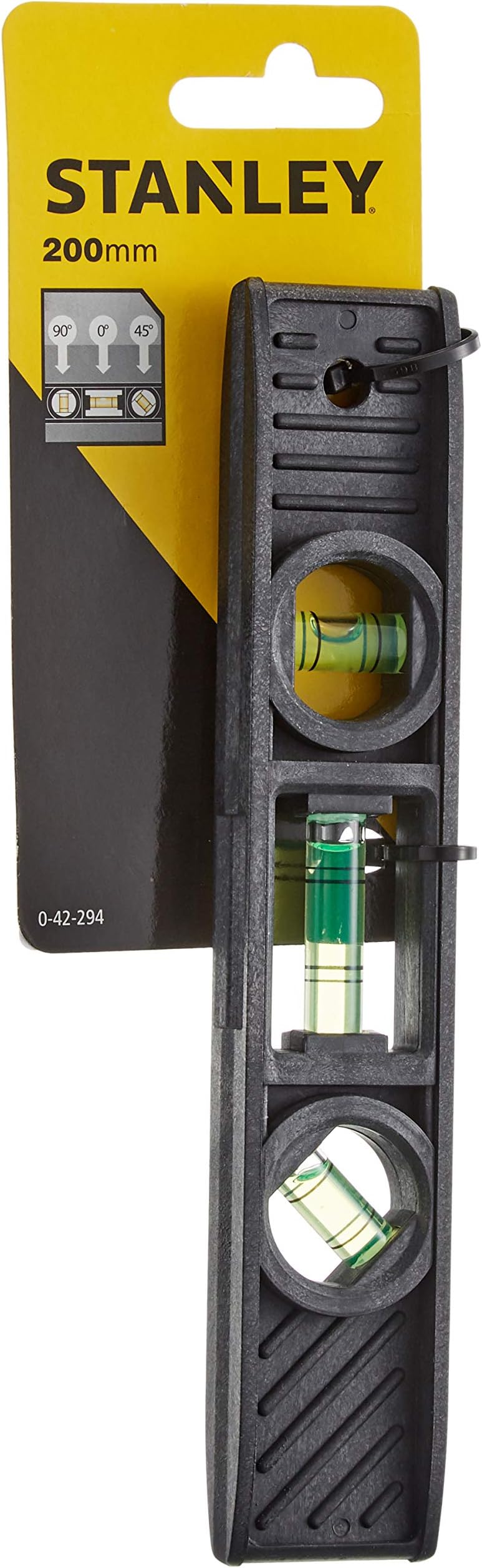 Stanley 0-42-294 Torpedo Level 8in Plastic Body Three Vials