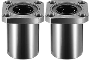 ACROPIX LMK25UU 25mm IDx40mm ODx59mm Length Square Flange Linear Ball Bearings Silver Tone - Pack of 2