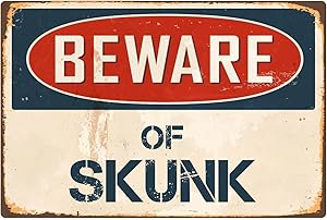StickerPirate Beware of Skunk 8” x 12” Vintage Aluminum Retro Metal Sign VS392