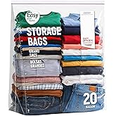 20 Gallon Jumbo Zipper Lock Storage Bags With Zip Top,24" x 28.5"+7",Reusable XXL Size Plastic Bag with Bottom for Food,Cloth