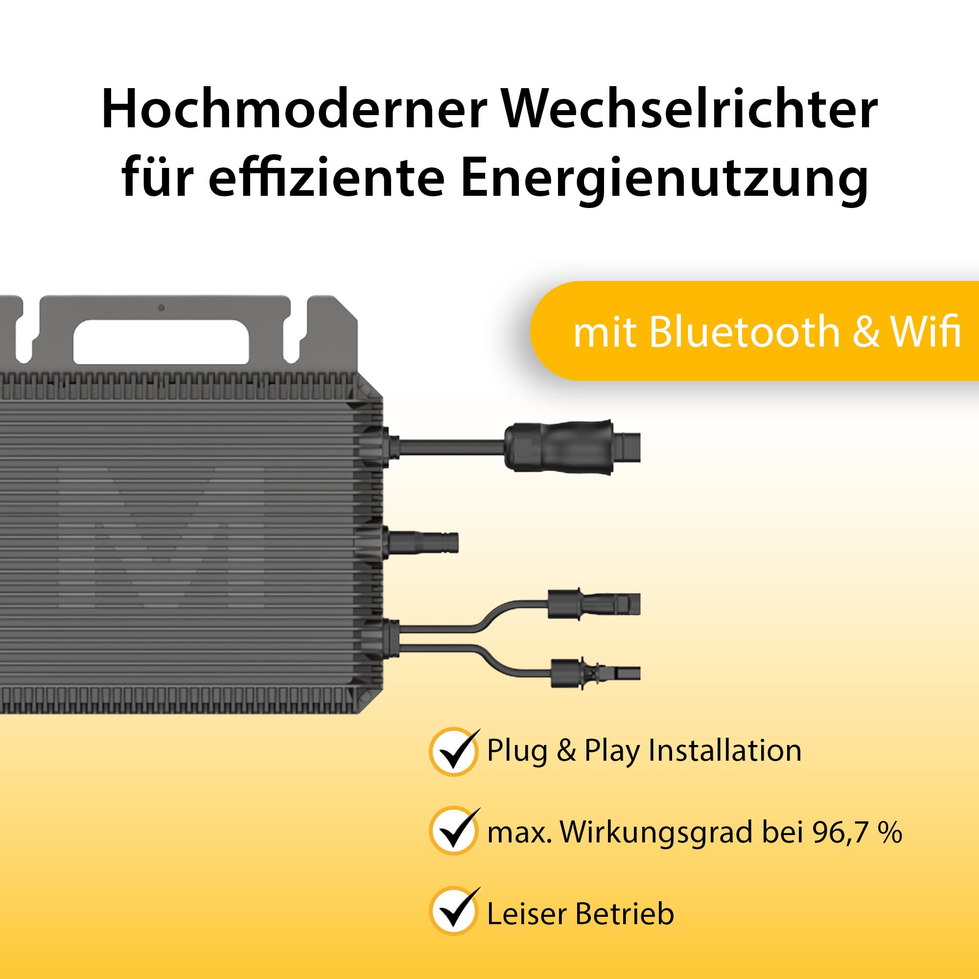 VALE Balkonkraftwerk Bifazial 900 Wp Full Black - Marstek-M2-800 Wechselrichter - Solaranlage - Hochwertiges Solarpanel Set - 5m AC-Kabel 5