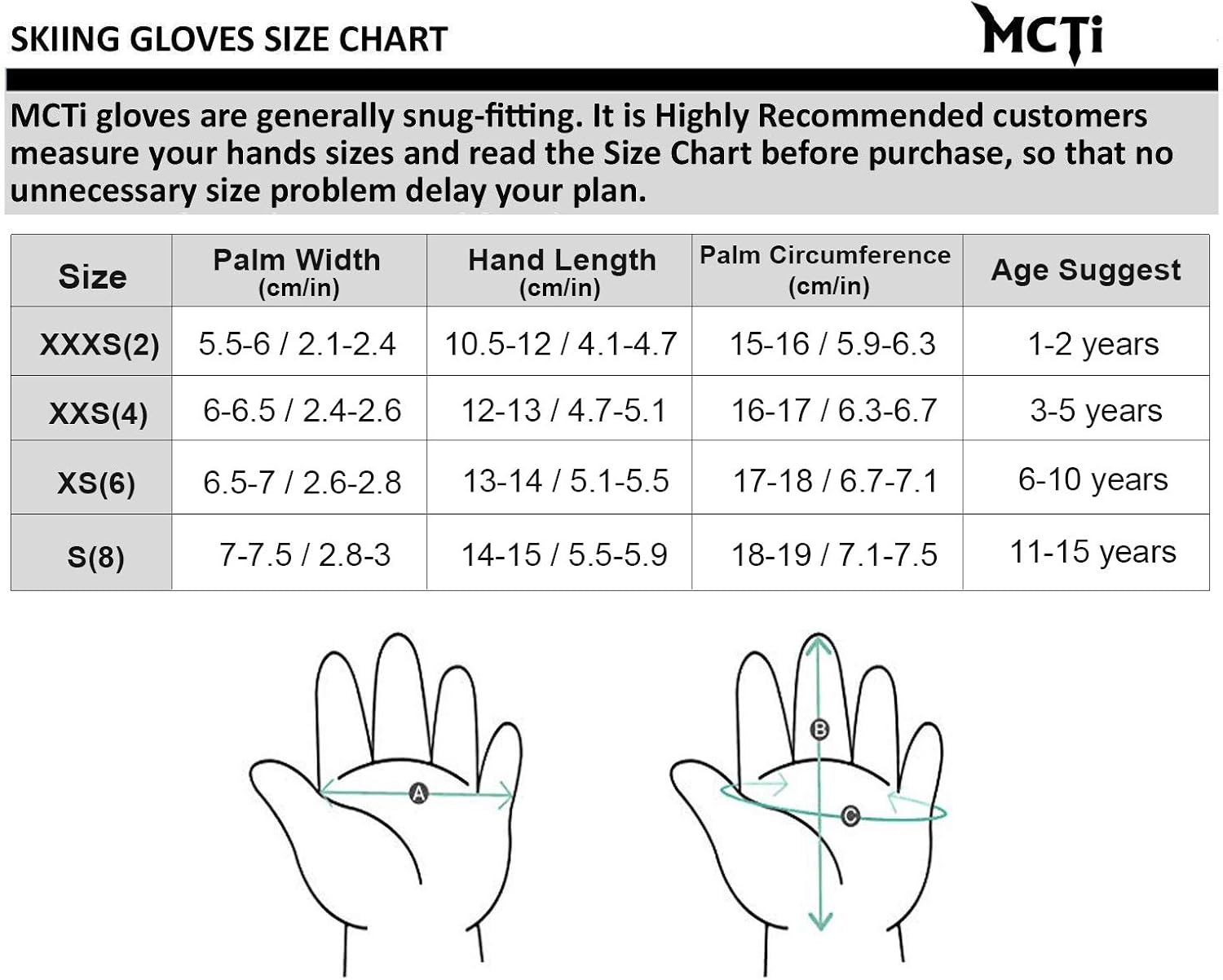 MCTi Kids Mittens Waterproof Winter Ski Warm Sherpa Lined Long Cuff with String: Clothing