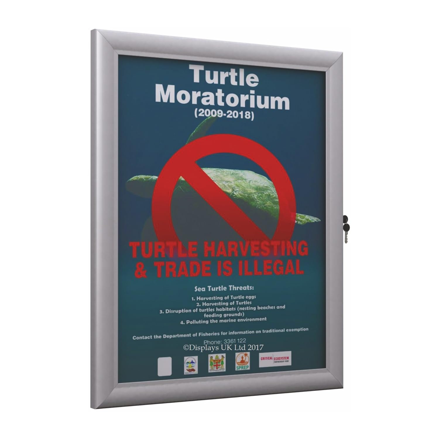 A1 Lockable Wall Mounted Aluminium Notice Board/Poster Frame Internal