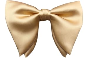 Lovacely Mens Oversized Satin Silk Bow Tie Solid Color Formal Tuxedo Big Bowtie