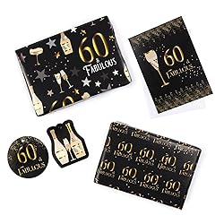 BIOBROWN Happy 60th Birthday Wrapping Paper Sheets