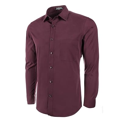 Marquis Slim Fit Dress Shirt - Burgundy,Large Jamaica | Ubuy