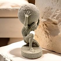 SHTWX 10.5 Inch Greek Atlas Holding World Statue Sculpture