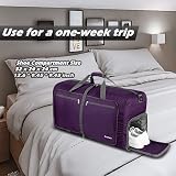 Gonex 80L Foldable Duffle Bag Shoes Compartment Purple view 5