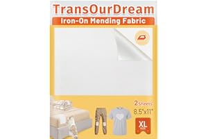 TransOurDream Tru-White Iron on Fabric Patches for Clothes, Extra Large Iron on Repair Patch for Clothing, Jeans, Sheets, Duvet Cover, Curtains&Sofa, Inside Use Fabric Patch,No Sewing(2 Pcs, 8.5"x11")