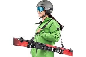 Kapstrom - Ski Straps & Pole Carrier - Black - Heavy-Duty with Adjustable Strap Length & Cushioned Shoulder Sling