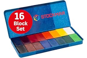 Stockmar 204884266 16 Blocks Waterproof Beeswax Paint Blocks in Tin Box