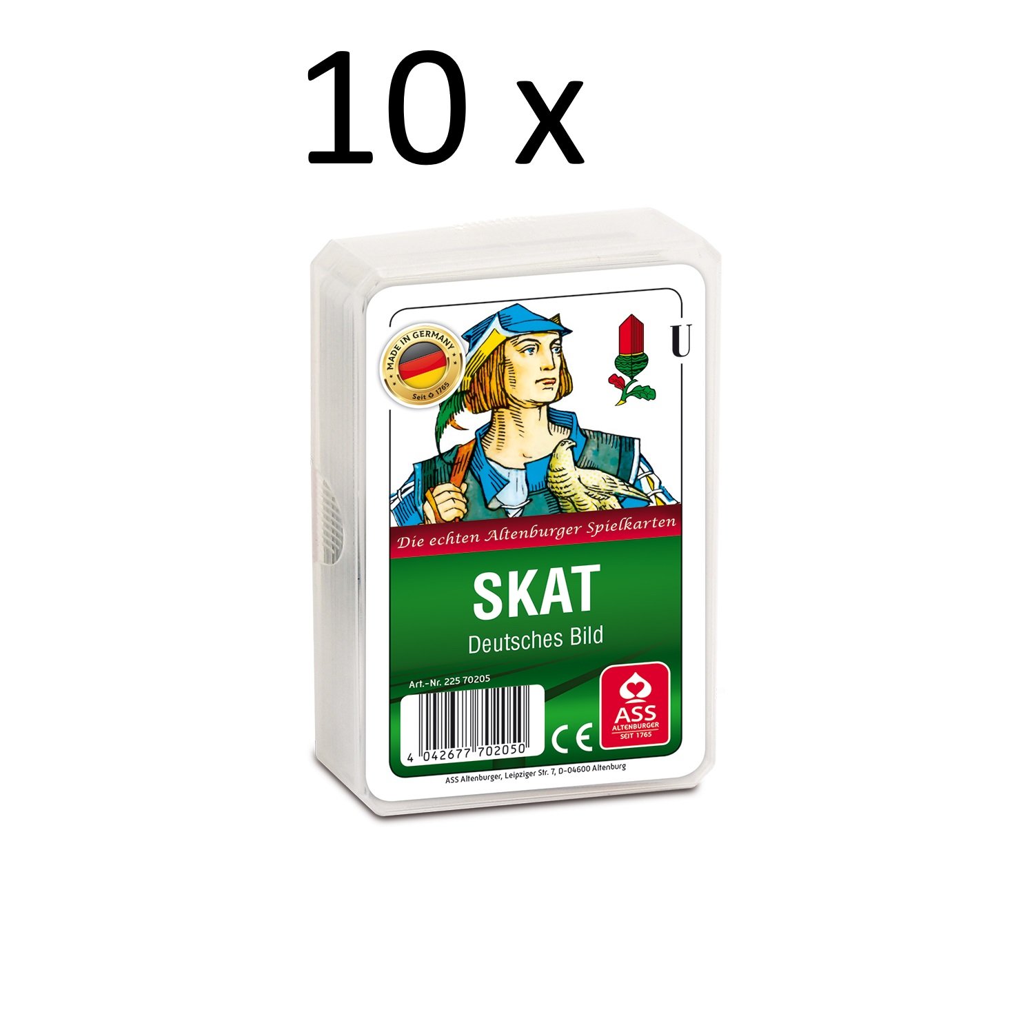 Ass Altenburger Spielkarten Skat German Picture Leaf Cornflower Pack of 10