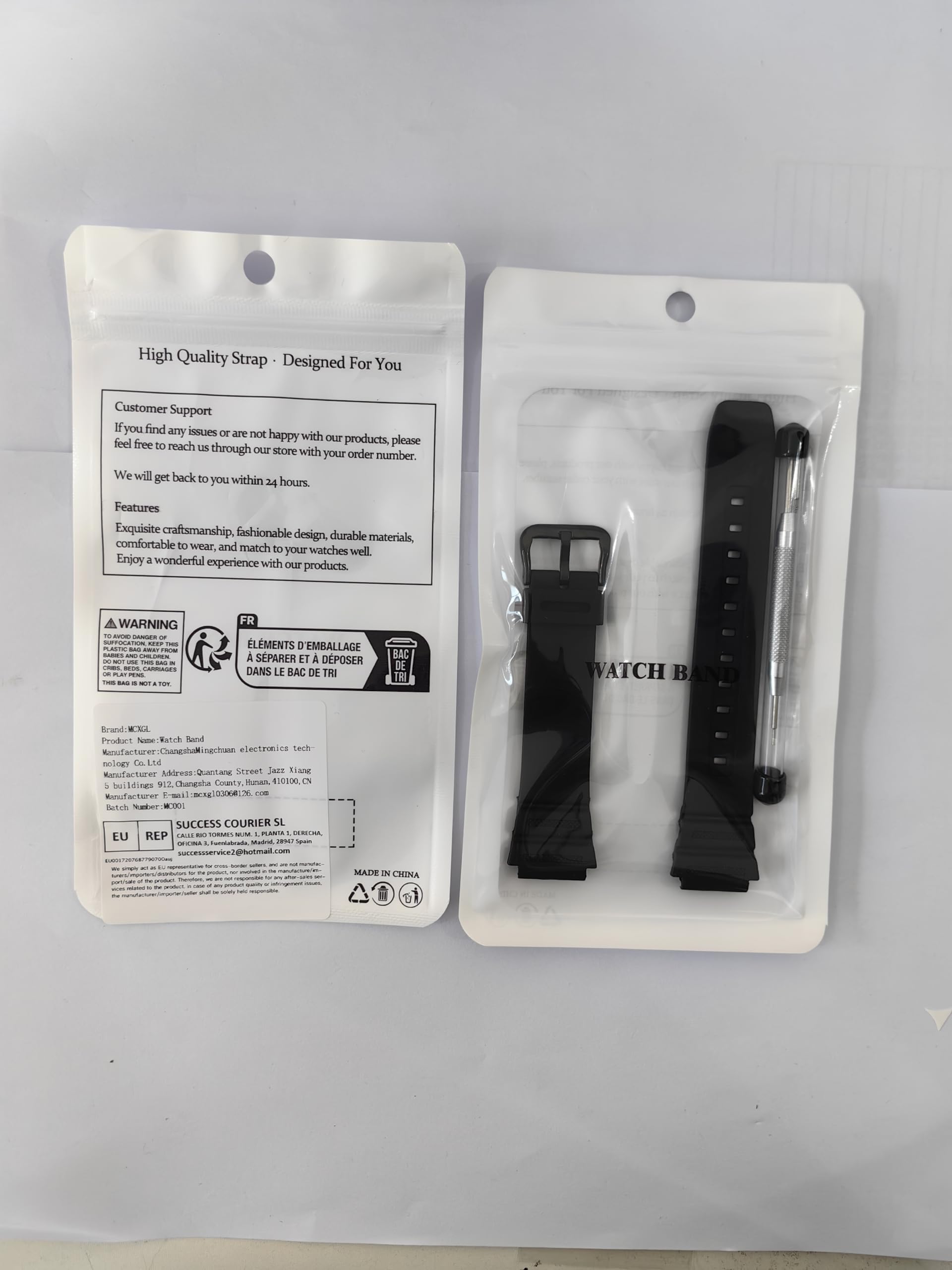 MCXGL Waterproof Resin Strap Compatible with Casio AE1200WH AE-1300WH F108WH AE-1000 W-218 Unisex Replacement Watch Band Rubber Bracelet