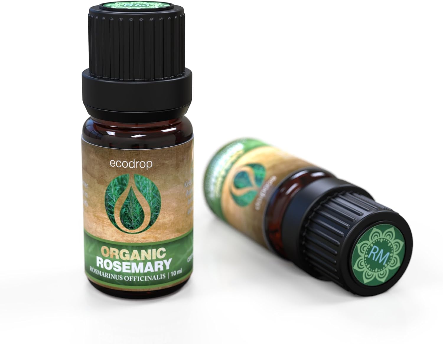 Ecodrop Rosemary Essential Oil I 10ml I Certified Organic and 100% Pure Natural & & for Aromatherapy Massage