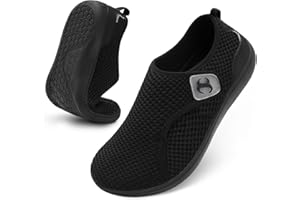 SCURTAIN Mens Walking Shoes Wide Diabetic Orthopedic Recovery Shoes Comfortable Lightweight Barefoot Zero Drop Sneakers Adjustable Indoor Outdoor Shoes