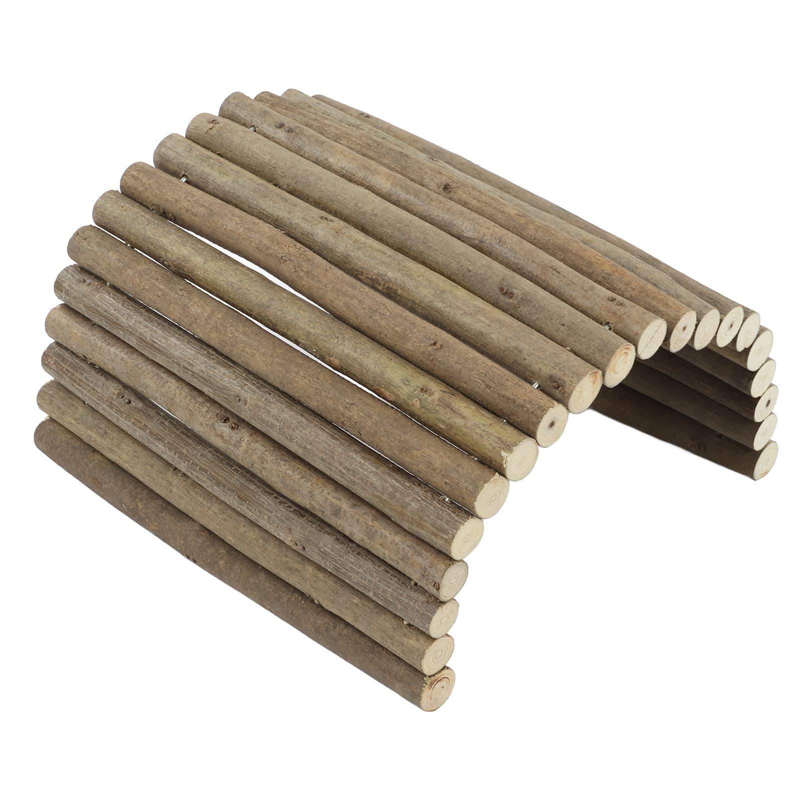 Flexible Wooden Tunnel, Chew Resistant Ladder Bridge Hiding House for Hamster, Gerbil, Reptile, Lizard, Tortoise, Hedgehog – 20 x 40CM Pet Playpen Fence