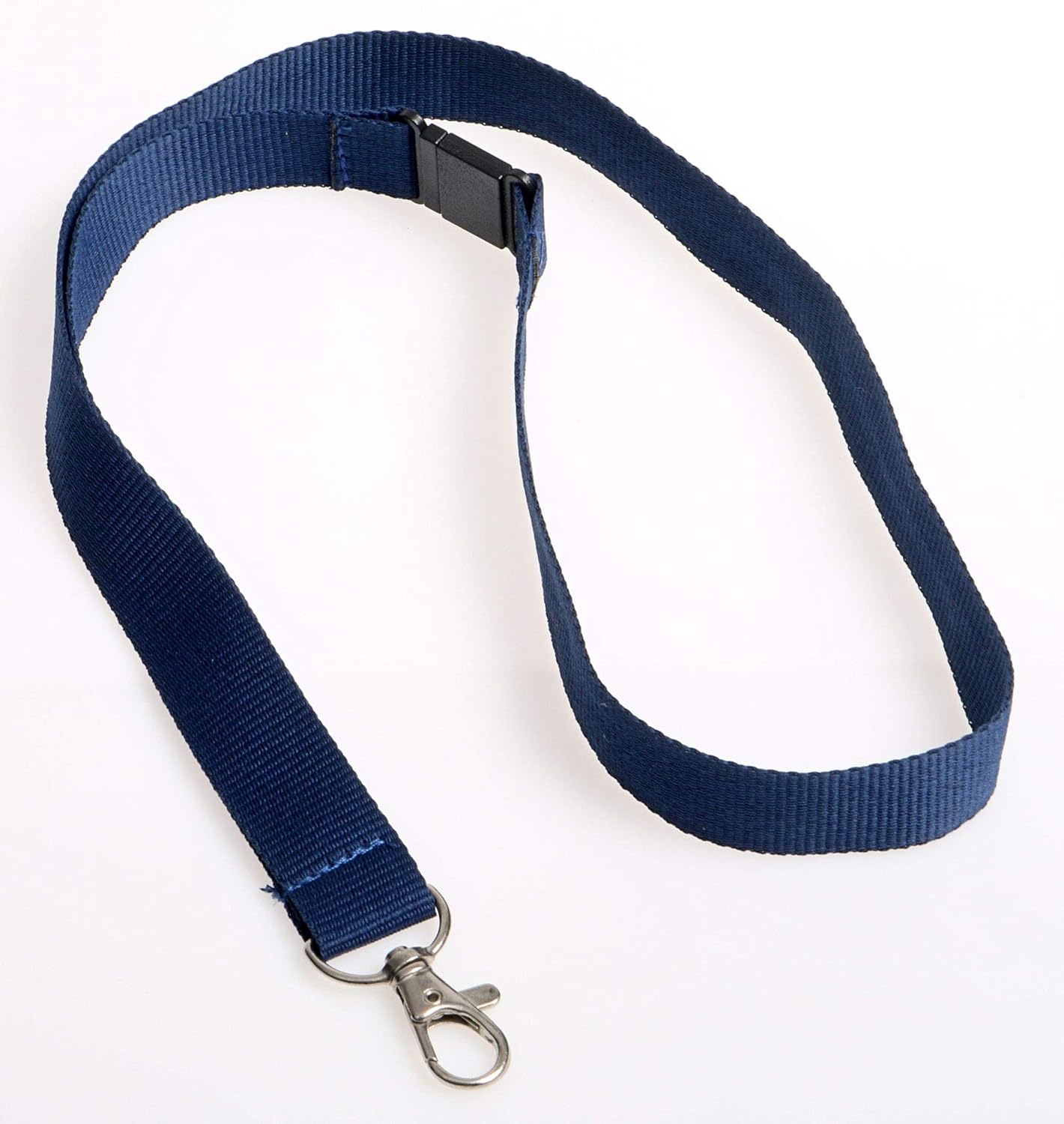 Europel Textile Lanyard, 20mm, with Neck Strap and Metal Clip for ID Badge Holder 10 Pack, Blue, 121277