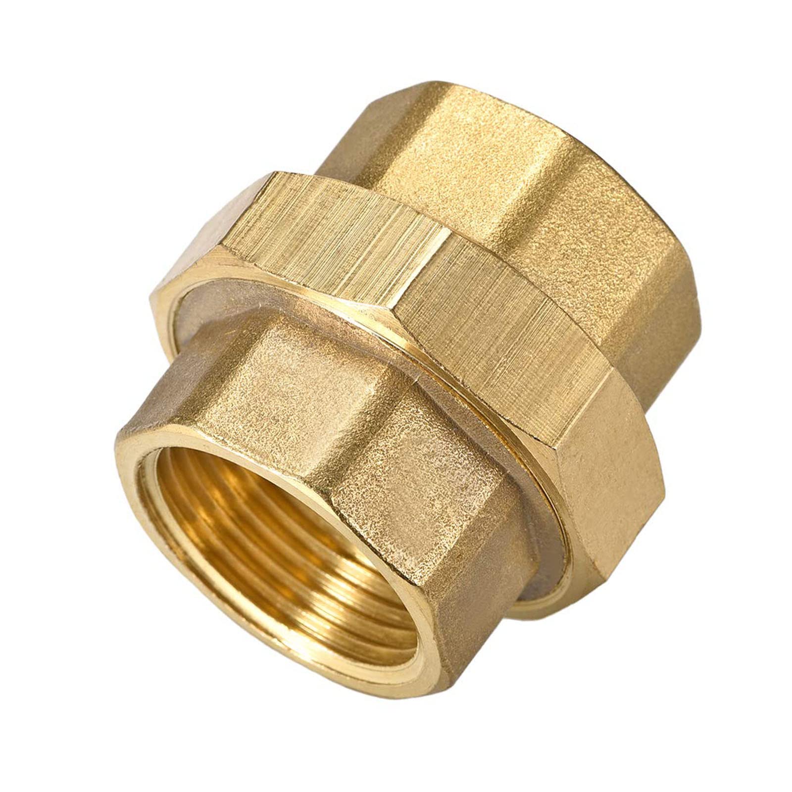 TA-VIGOR Brass Pipe Union Connector Coupling 1PT Fitting with Female Threaded Connects Two Pipes 48mm Length Hose Connector