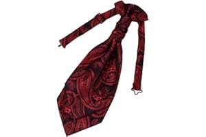 Epoint Cravat Necktie For Party Silk Pretied Ascot Cravat Tie 12 Inch Clip-On Adjustable