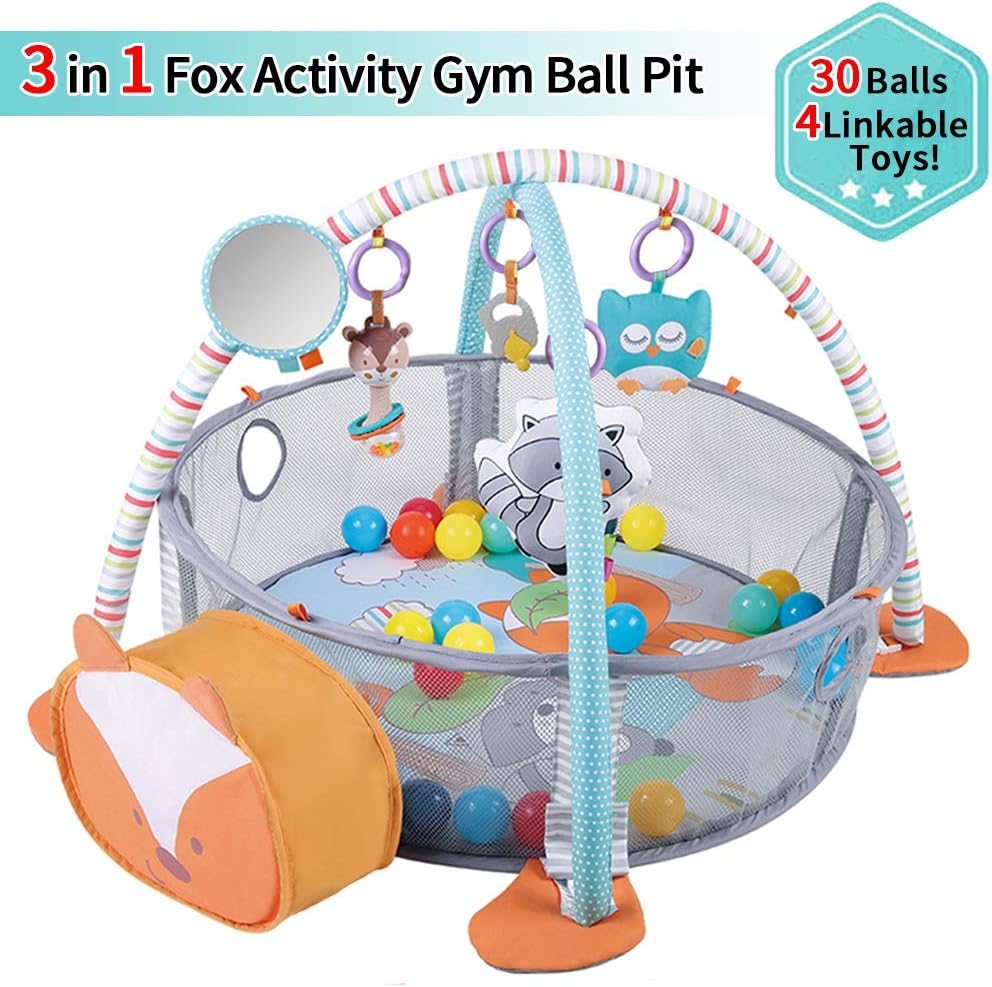 Baby Play Gym for Boys & Girls Educational Baby Activity Mat & Ball Pit