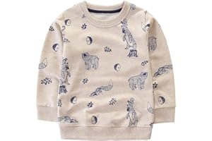 Bumeex Toddler Boy's Kids Crewneck Pullover Sweatshirts 2-7Year