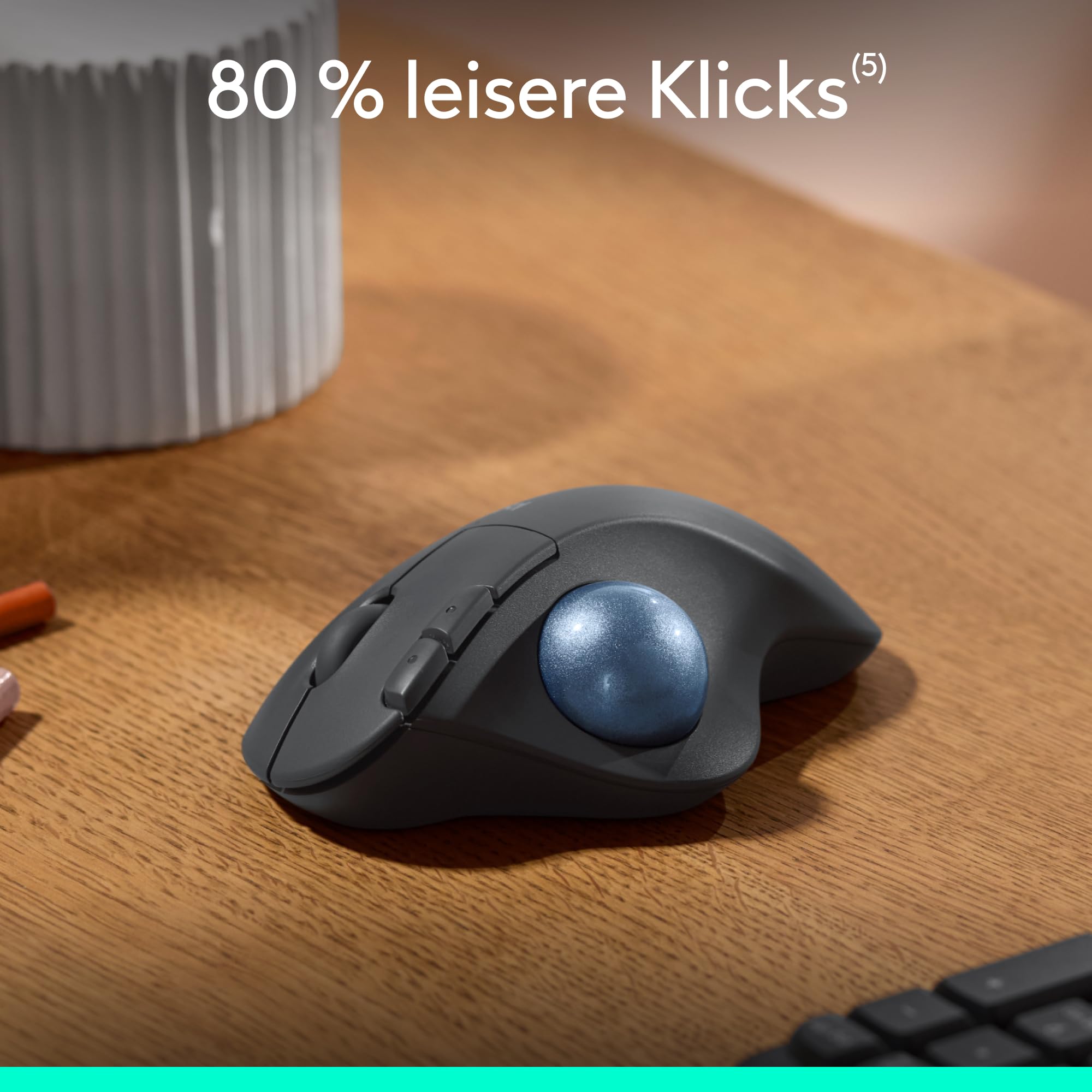 Logitech Ergo M575S kabellose Trackball-Maus, kabellose ergonomische Maus mit Bluetooth und verschlüsseltem Dongle, komfortable Daumensteuerung, für PC/Mac - Grafit 7