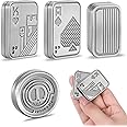 GGSTDDUP 4 Pcs Poker Fidget Slider Fidget Toy Adults Poker Push Card Metal Magnet EDC Pusher Finger Top Suitable for Teenagers and Adults Decompression Toys