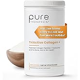Pure Therapro Rx TriActive Collagen Plus, Collagen Powder for Hair, Skin, Nails, Bones & Joints, Hydrolyzed Collagen Powder w/Patented Peptides, Unflavored Multi Collagen Protein Powder, 30 Servings