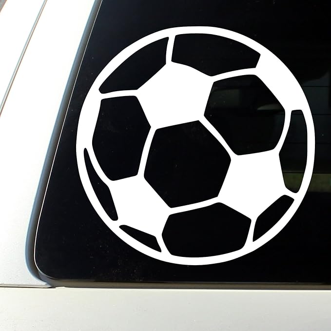 Soccer Ball Car Decal Sticker White Vinyl removable Automotive