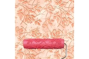 BANCOO 7"DIY Patterned Paint Roller | Decorative Art Texture Roller | Embossing Texture Rubber Roller Painting Supplies | Pattern Art Texture Tools for Household Wall Painting (BK072R)
