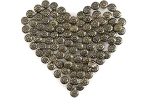Yasorn Bronze Upholstery Tacks Decorative Furniture Nails DIY Push Pins Vintage Flower-Pattern Head Nail 100pcs