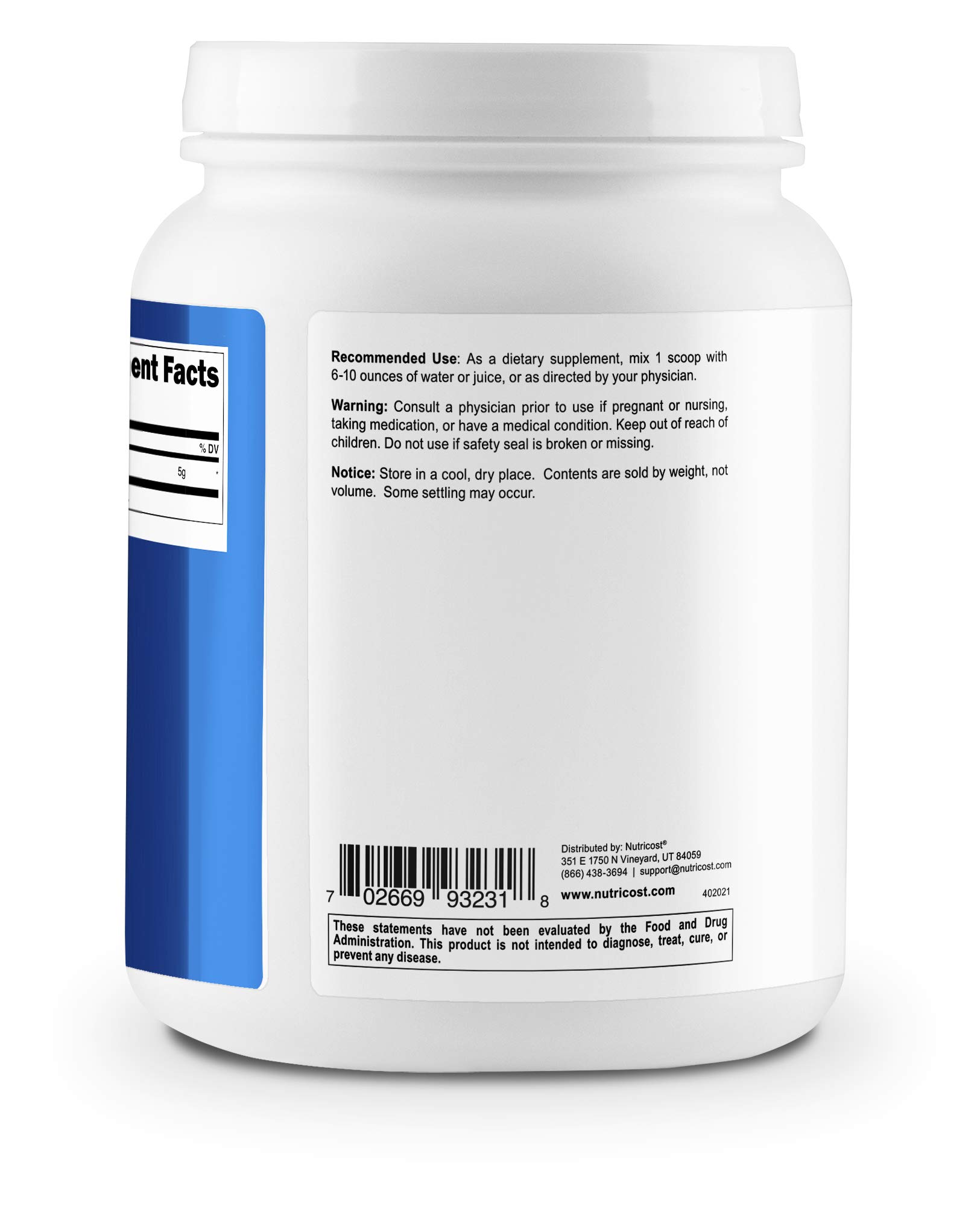 Nutricost LGlutamine Powder 1 KG Pure L Glutamine, 5000mg per