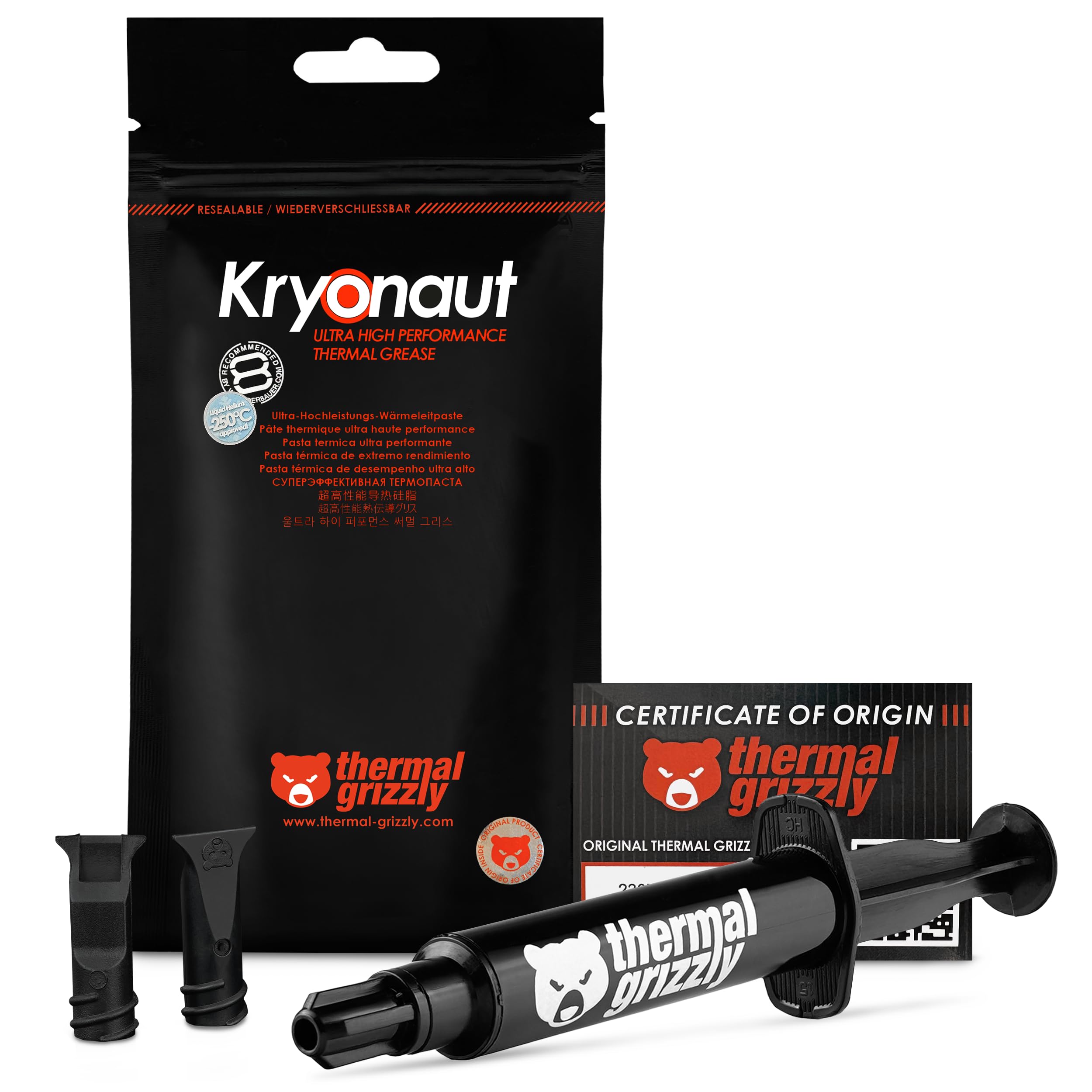 Thermal Grizzly Kryonaut (11,1g) – Thermal Paste for CPU, GPU and consoles – Non-Conductive Thermal Compound with High Thermal Conductivity